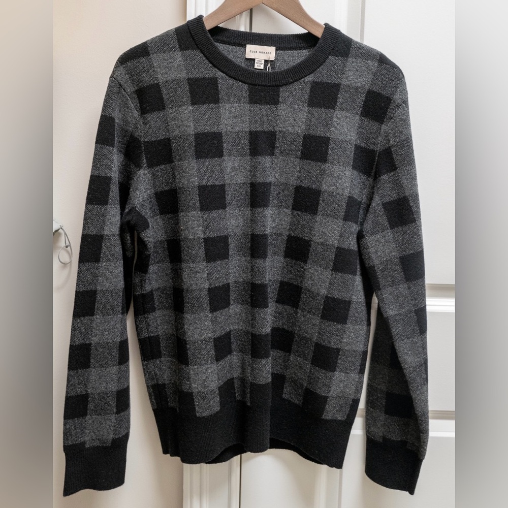 Club Monaco Men's Merino Wool Sweater in Charcoal, Size S
